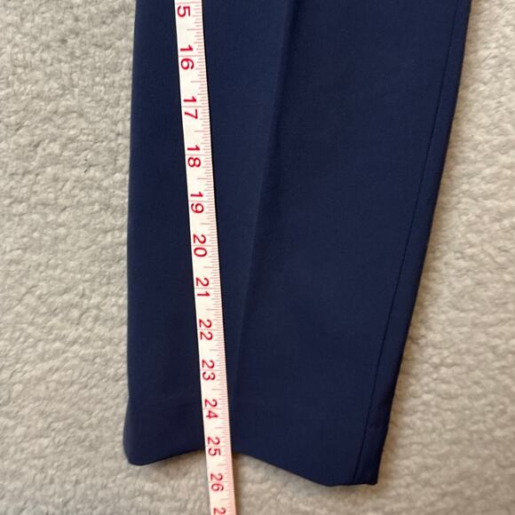ATM Anthony Thomas Melillo Micro Twill Pants Navy Blue Pull On Cropped Size L - Picture 6 of 8